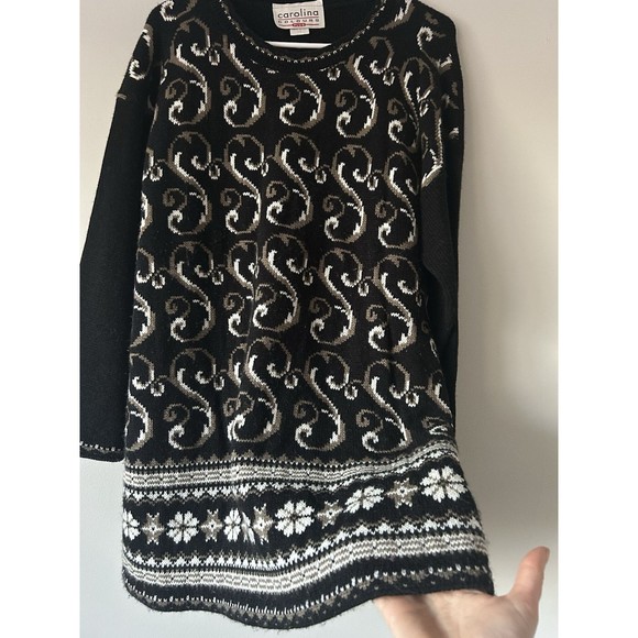 Vintage Carolina Colours Made In USA Abstract Tunic Sweater Size 1X Retro Unique - Picture 3 of 11